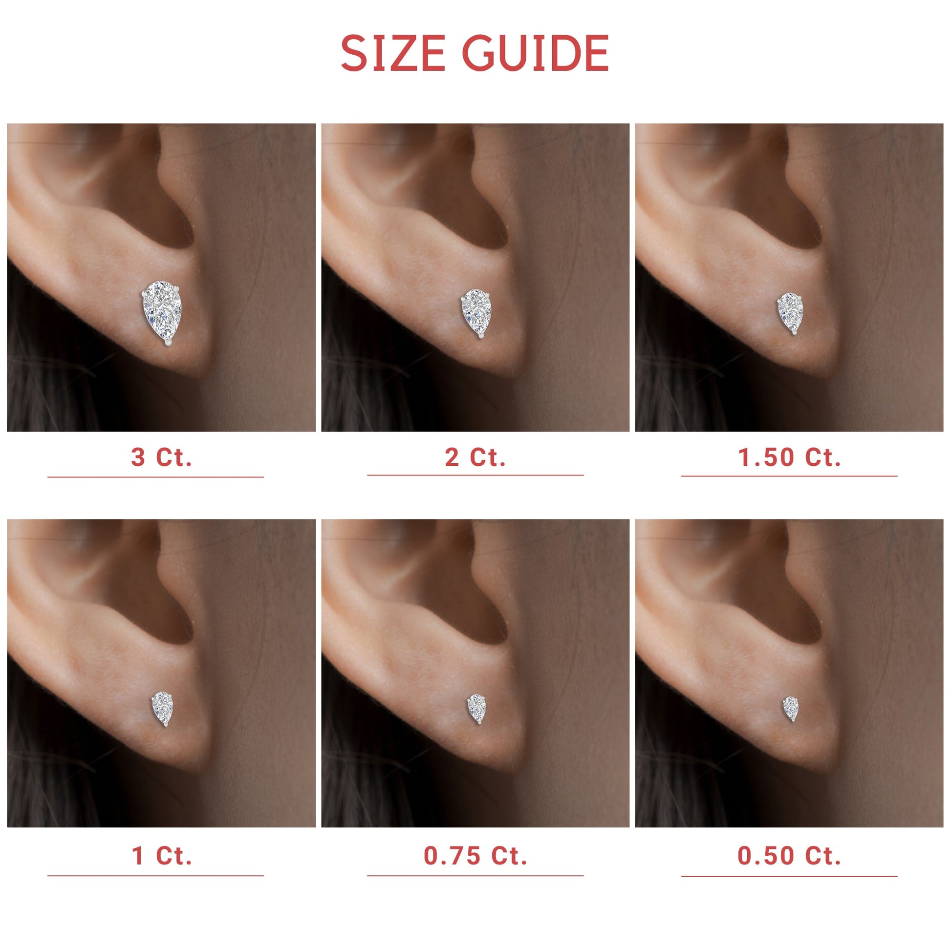 Diamond Pear Cut 3 Prong Earring Fascinating Diamonds