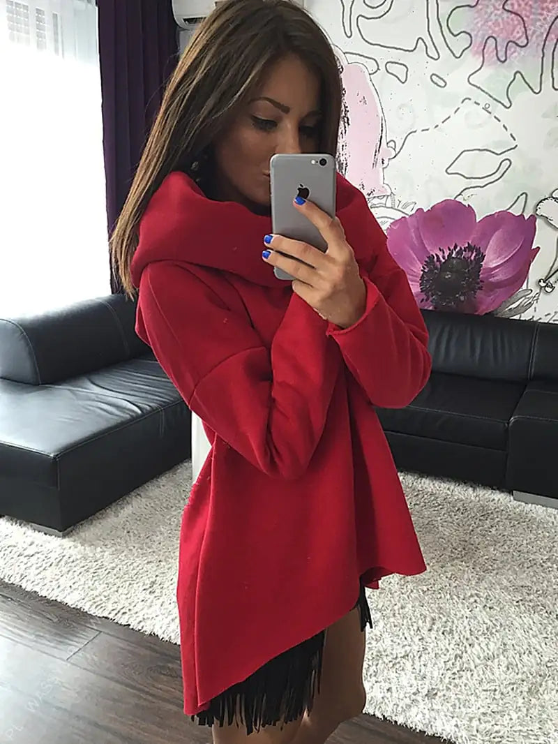 Irregular High Collar Sweater for Women