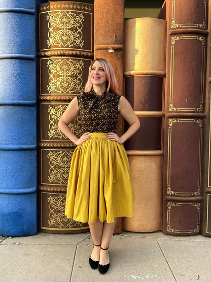 Peggy Swing Skirt in Mustard Retrolicious