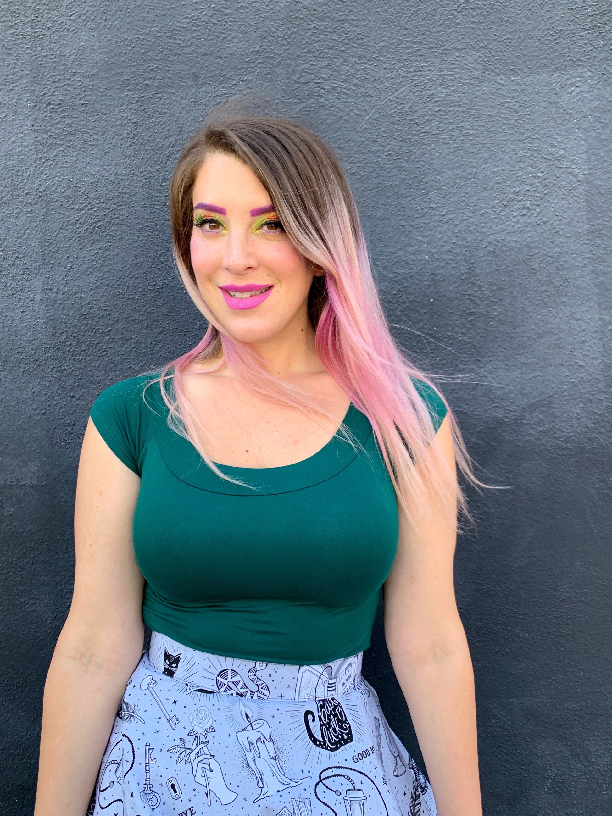 Retro Boat Neck Top in Hunter Green - Plus Sizes only Retrolicious