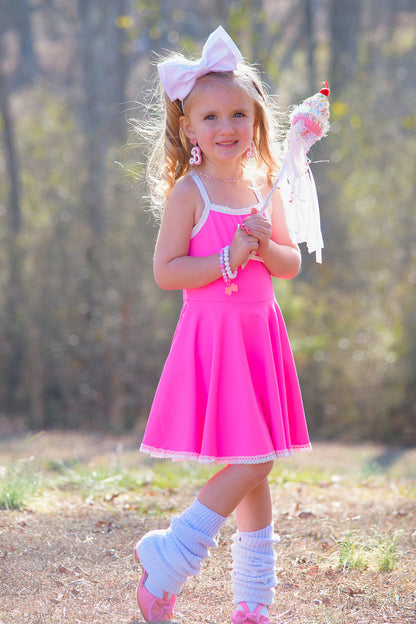 Molly Athleisure Dress - Barbie Pink Always In Bloom Clothing Co