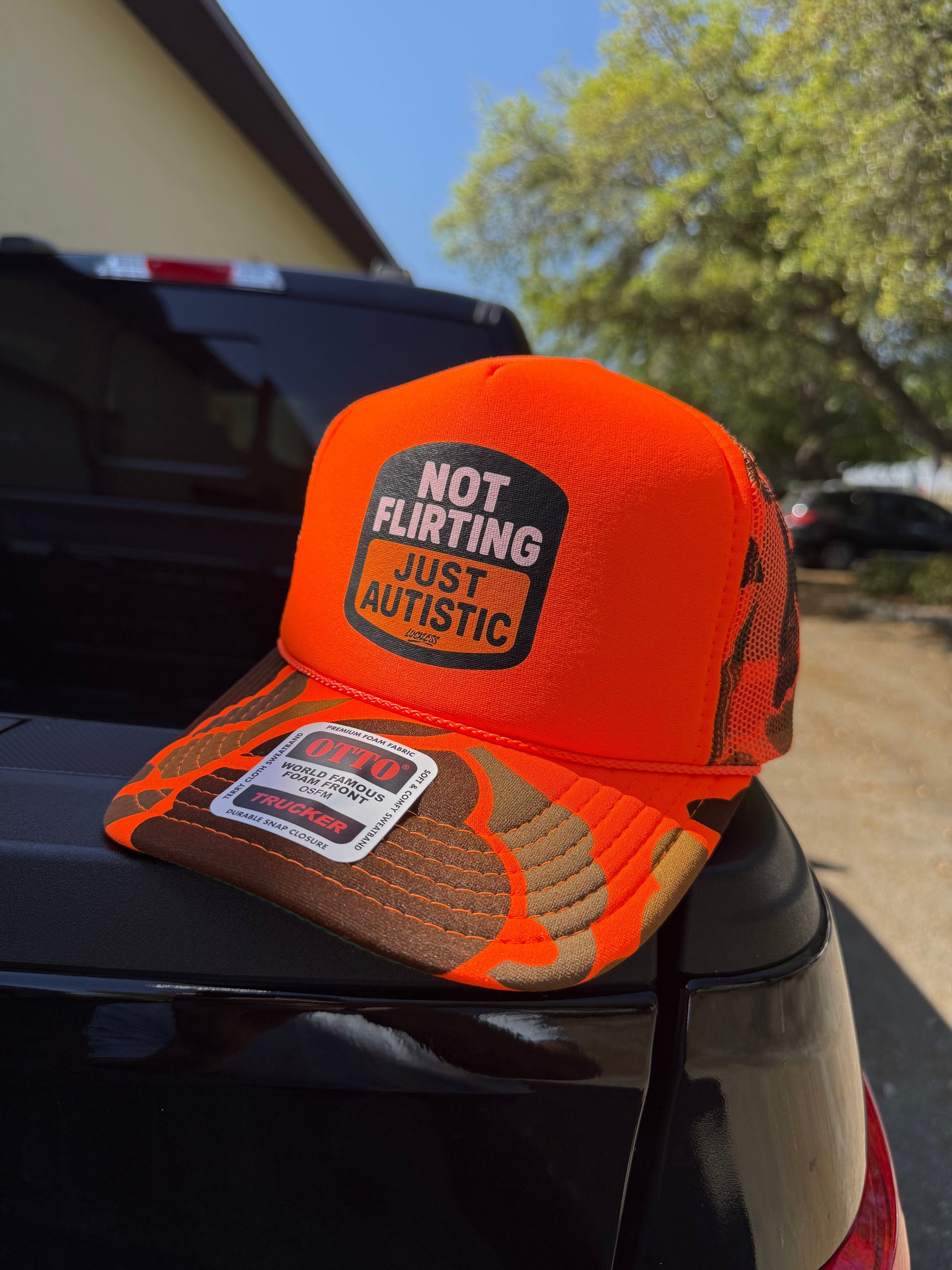 Not Flirting Trucker Hat Luckless Outfitters