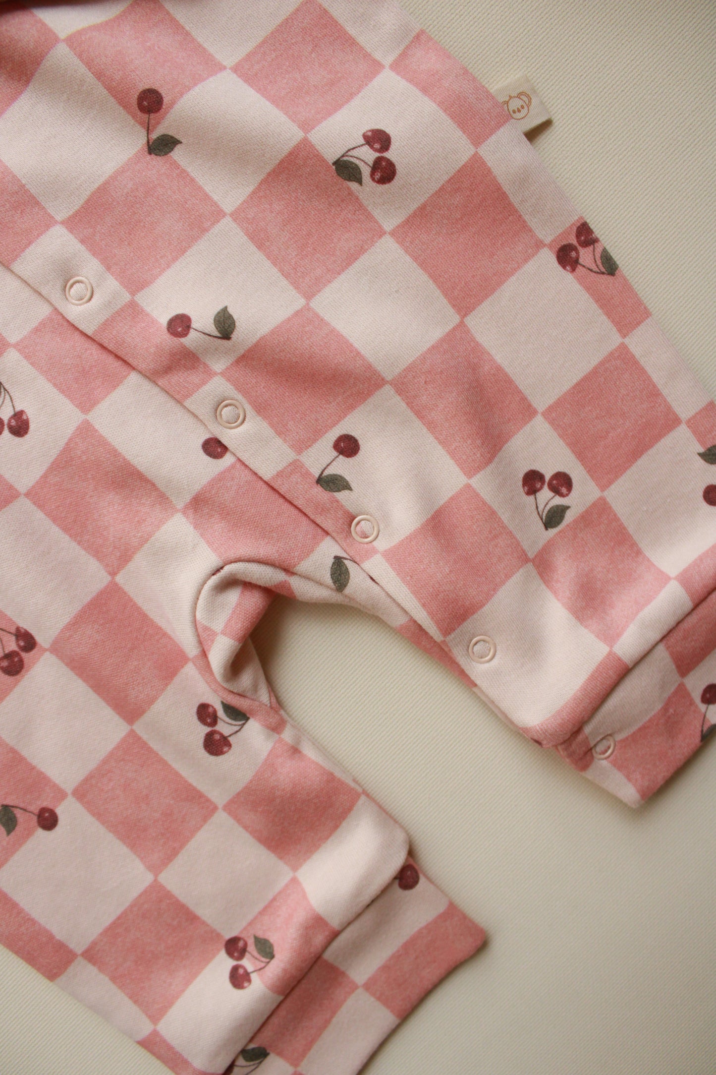 Cherry Plaid Onesie Honey and Hive