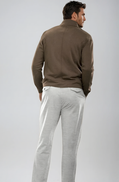 Pleated Wool Trouser Pants - Heather Grey Buki
