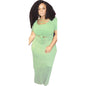 Plus Size Hollow Neck Two-Piece Dress Set