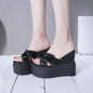 Wedge Heel Platform Sandals and Rhinestone Slippers