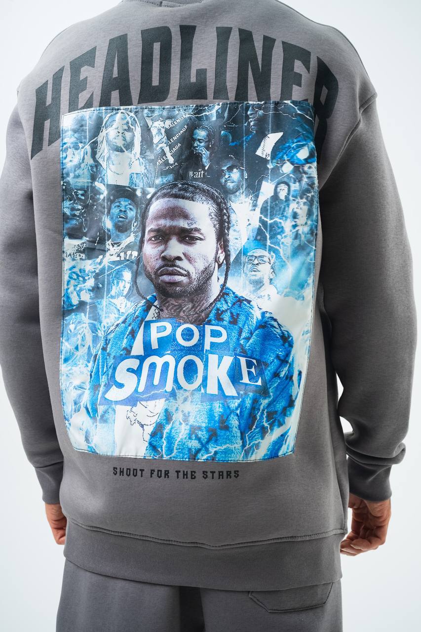 Pop Smoke "Headliner" Graphic Unisex Oversized Sweatshirt Withinblack