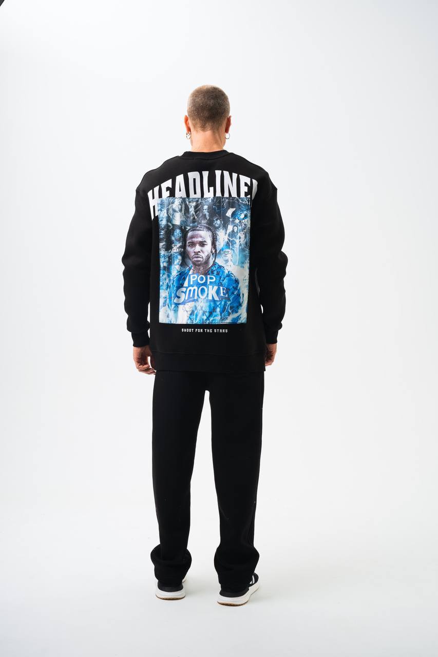 Pop Smoke "Headliner" Graphic Unisex Oversized Sweatshirt Withinblack
