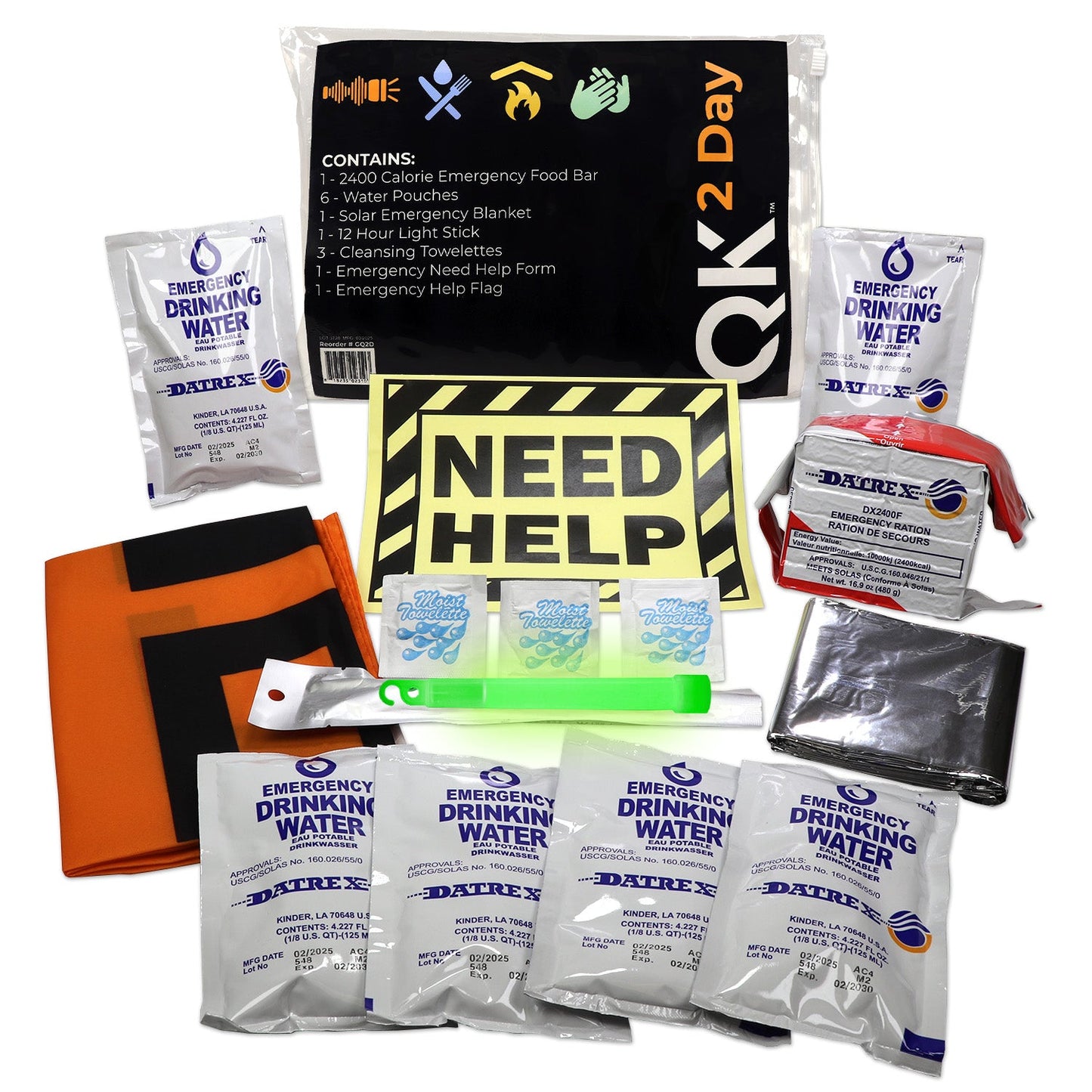 Quake Kits 2 Day Quick Grab Kit in Resealable Bag quakekits.com
