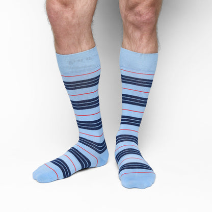 Powder Triple Stripe Dress Socks DeadSoxy
