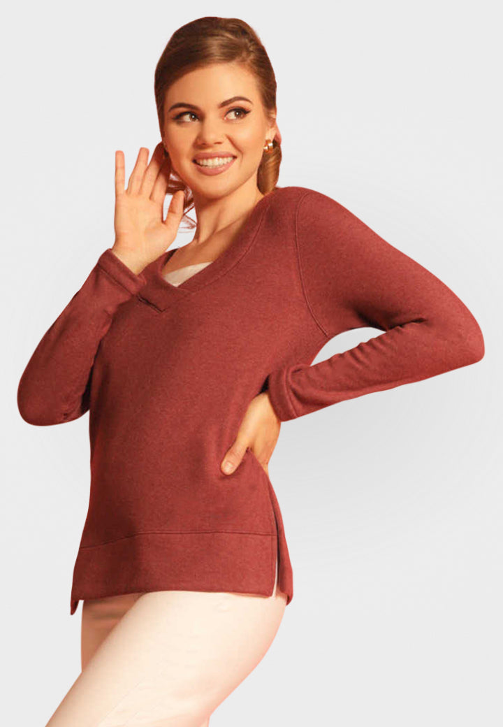 Power Vee 'Sweater' Sweatshirt - Wine Buki