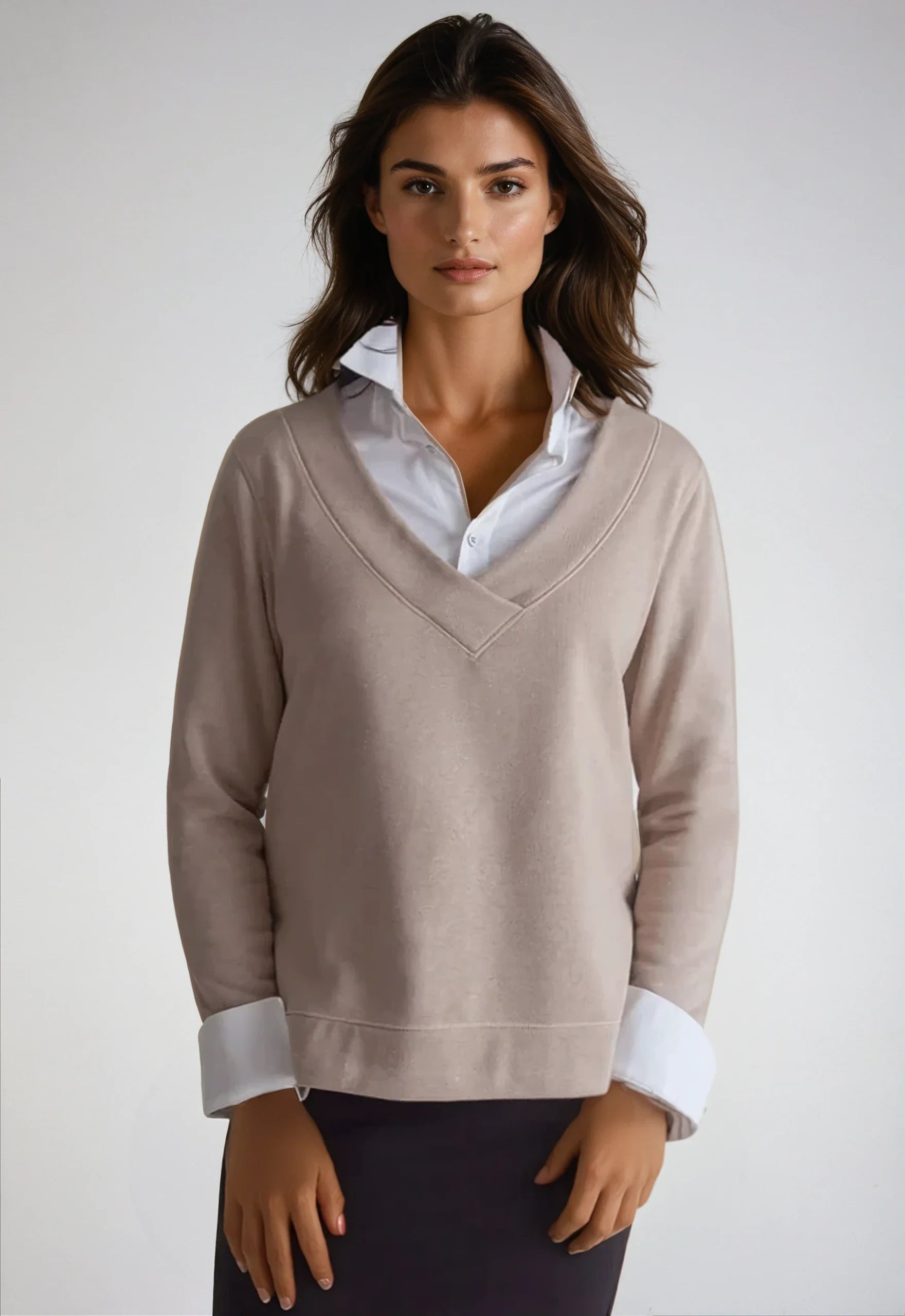 Power Vee 'Sweater' Sweatshirt - Camel Buki