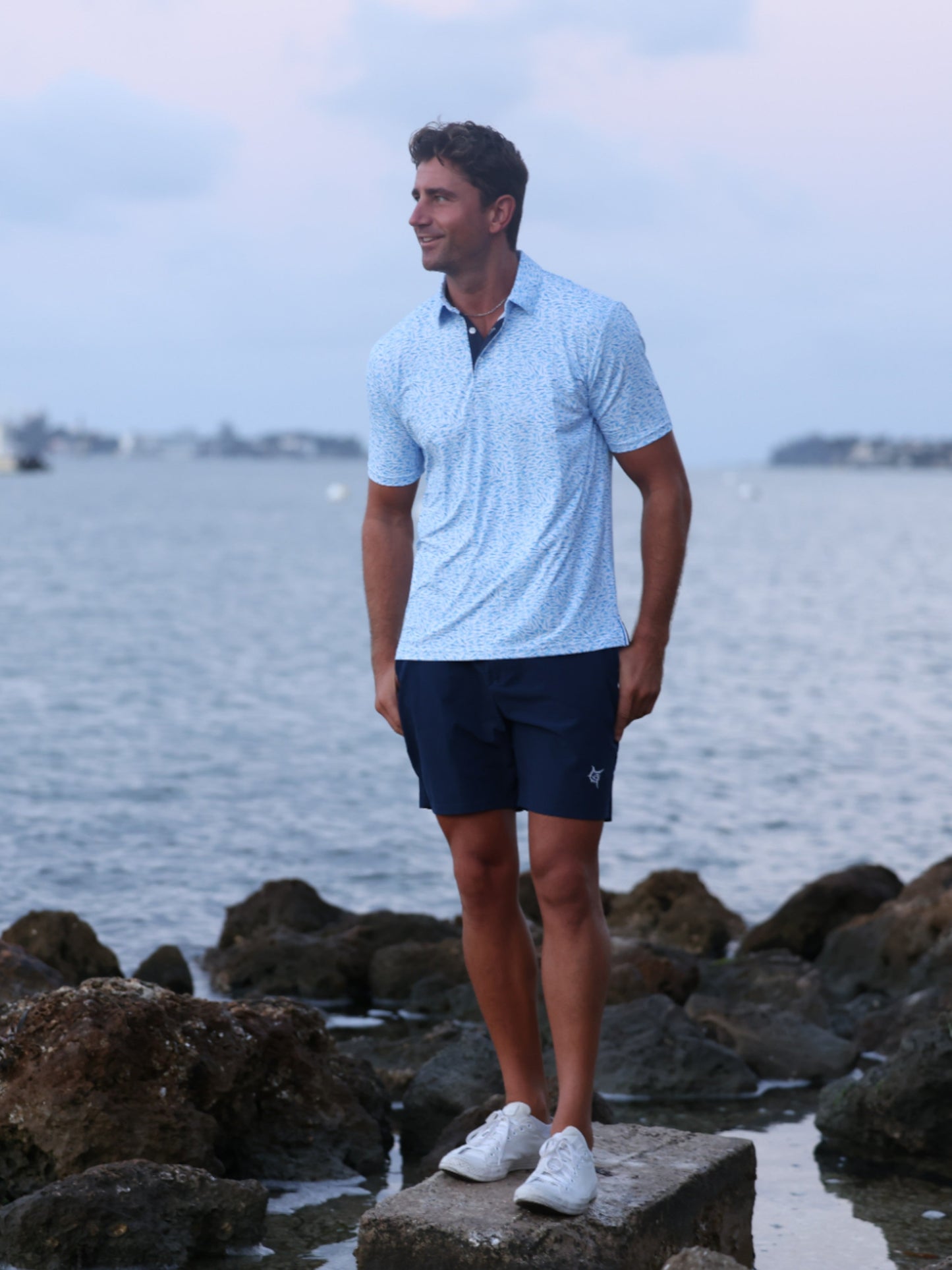 Predator Print Polo White Water Life