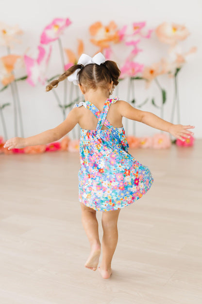 Preppy Floral Ruffle Cross Back Dress Mila & Rose ®