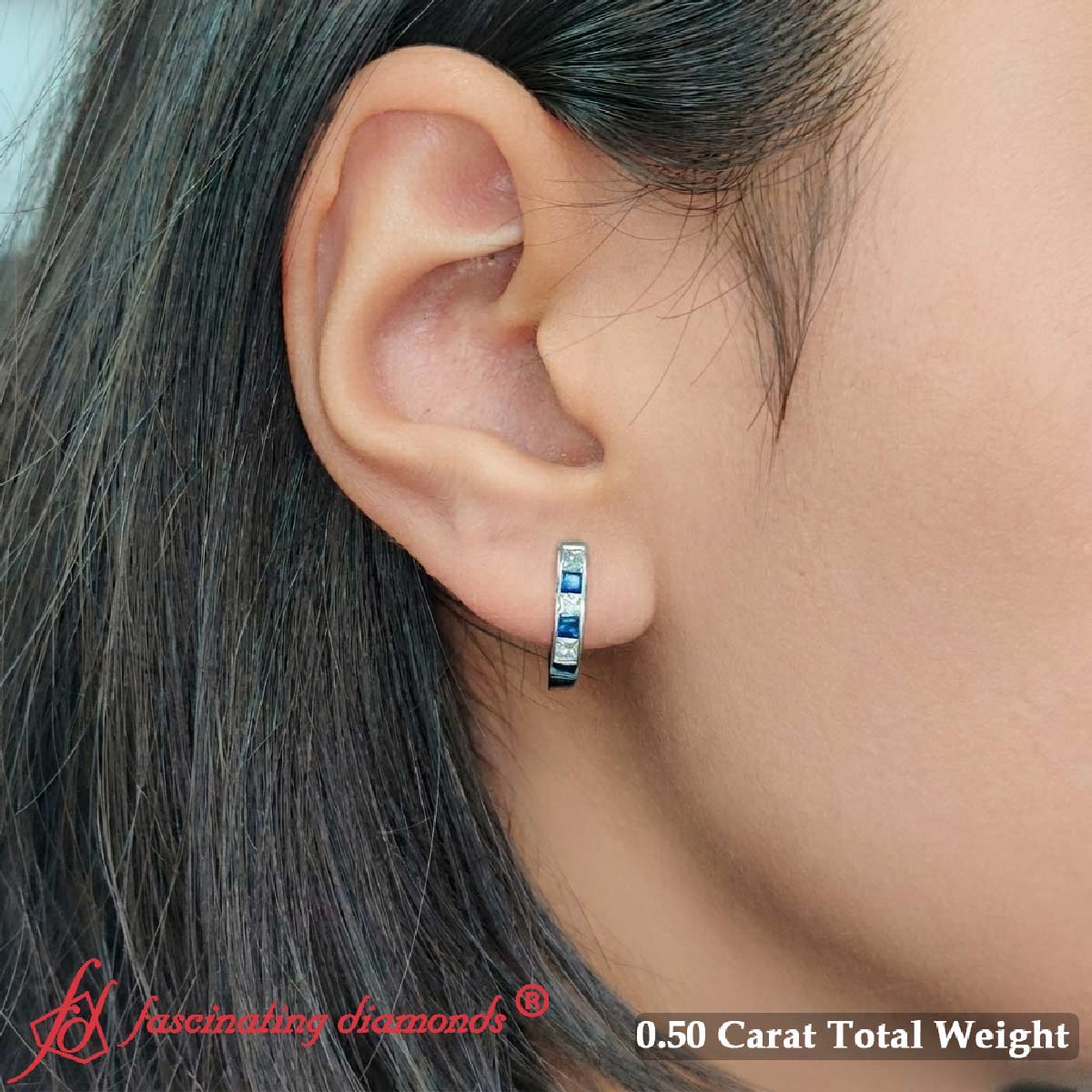 Channel Set Huggie Hoop Earring Fascinating Diamonds