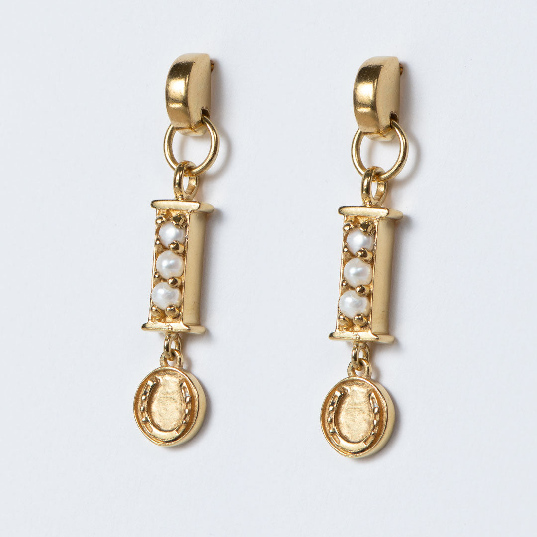 Prism - Pearl Horseshoe Coin Earring Urban-Equestrian