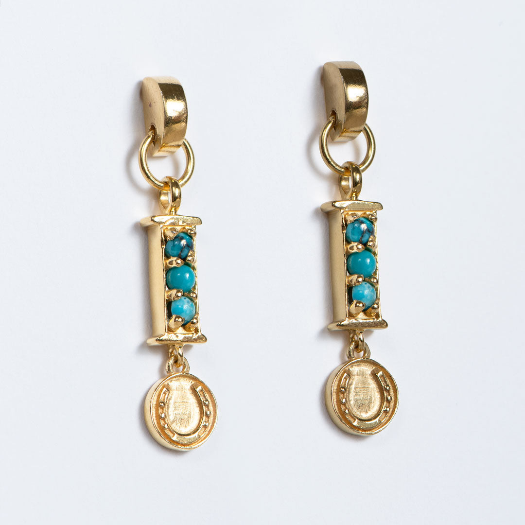 Prism - Turquoise Horseshoe Coin Earring Urban-Equestrian