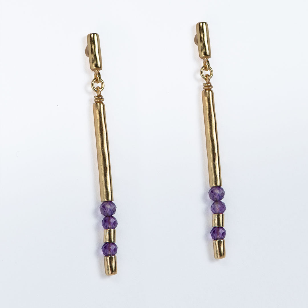 Prism - Amethyst Horseshoe Coin Earring Urban-Equestrian