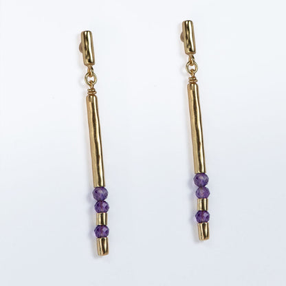 Prism - Amethyst Horseshoe Coin Earring Urban-Equestrian