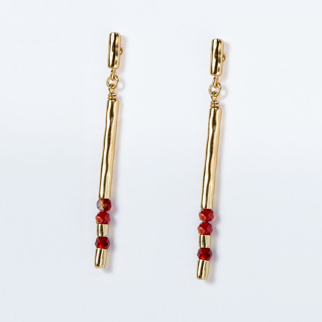 Prism - Carnelian Horseshoe Coin Earring Urban-Equestrian