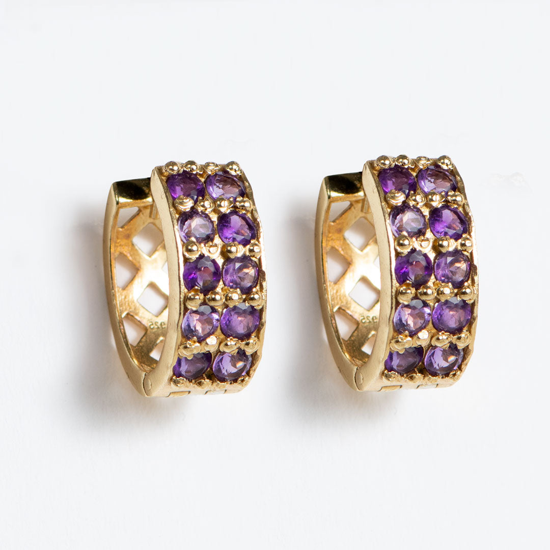 Prism - Amethyst Pave Horseshoe Earring Urban-Equestrian