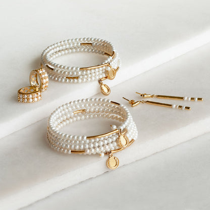 Prism - Pearl Horseshoe Coin Earring Urban-Equestrian