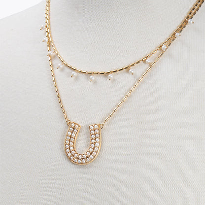 Prism - Pearl Horseshoe Coin Earring Urban-Equestrian