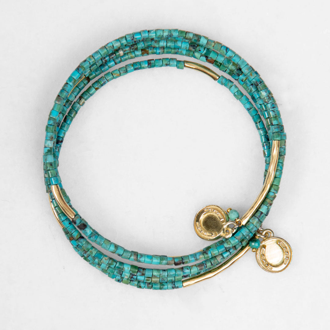 Prism - Turquoise Pave Horseshoe Earring Urban-Equestrian