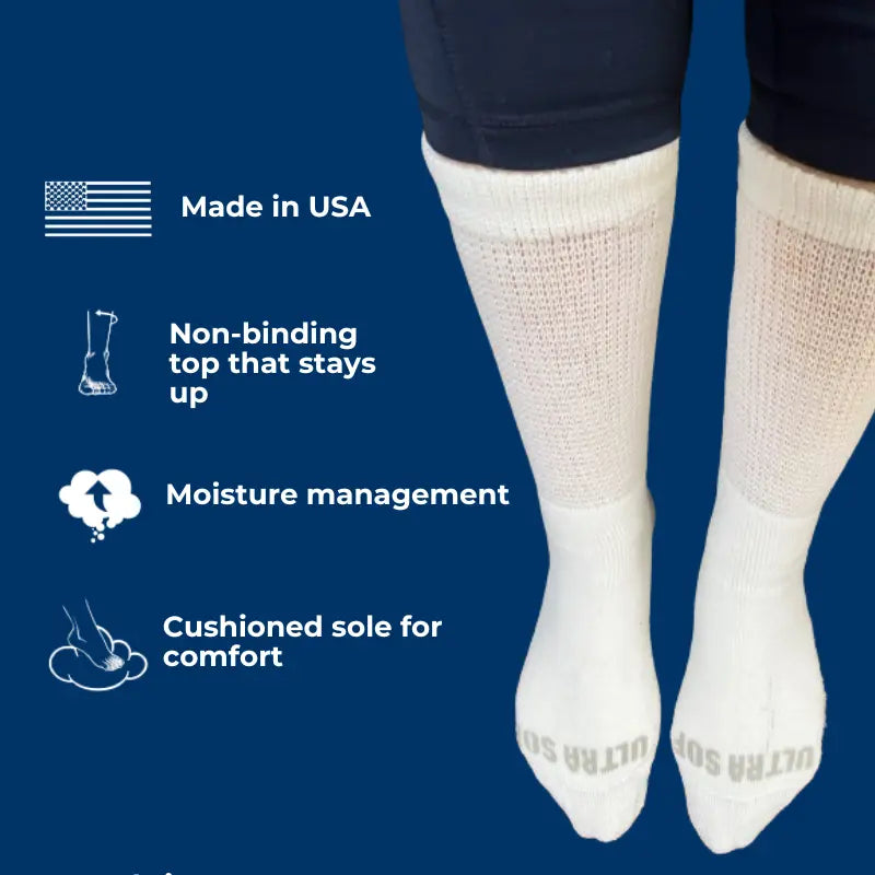 Men's Ultra-Soft Upper Calf Diabetic Socks (4 Pair) DSC