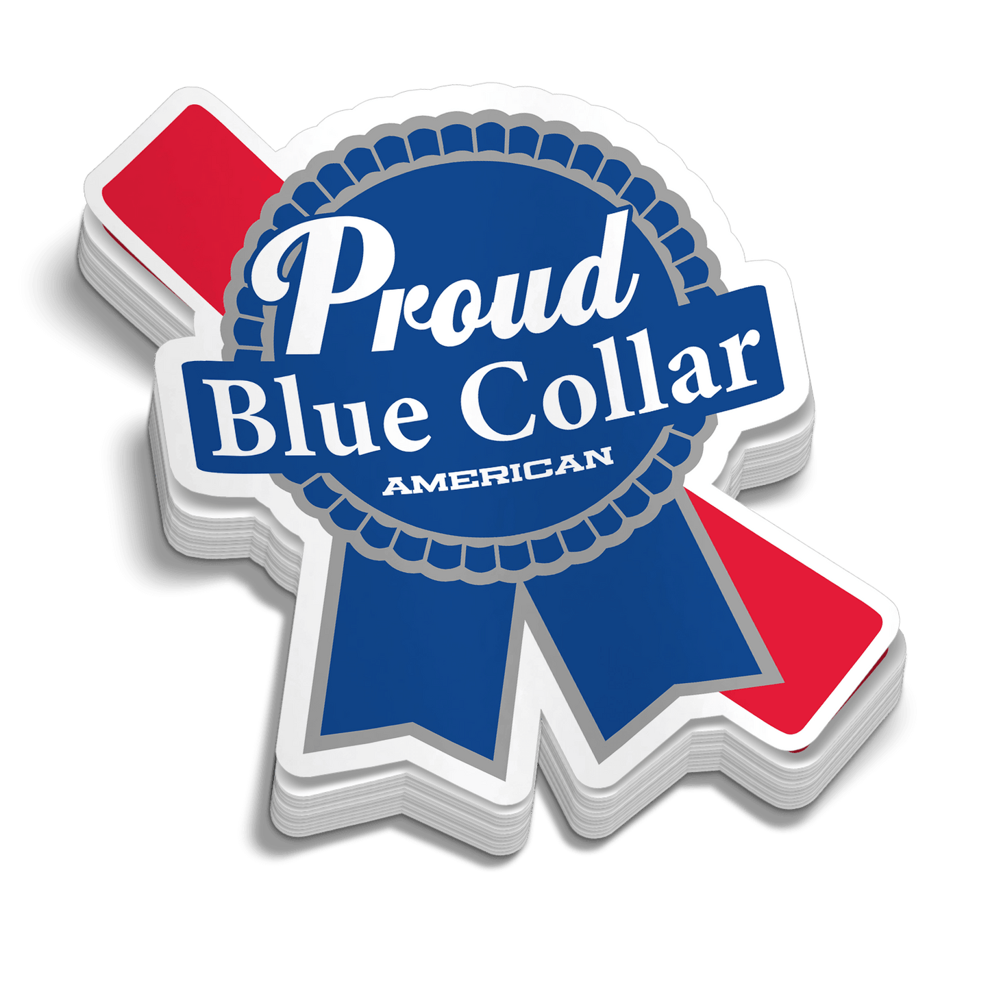 Proud Blue Collar 5 Inch Decal Armed American Supply