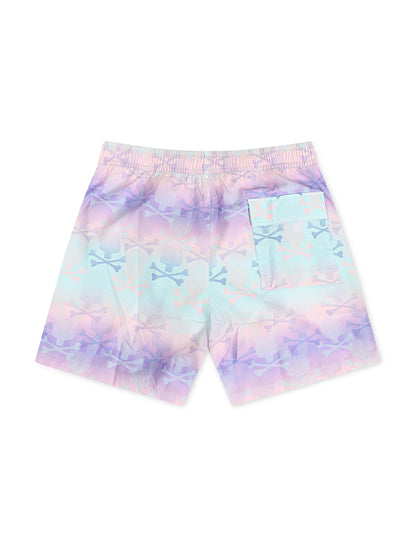 Psycho Bunny Forster Bunny Printed Swim Trunk - Lavender Gray Denim Exchange