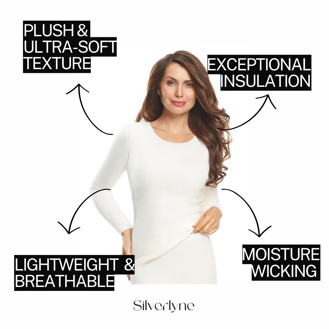 Pure Angora | Long sleeve base layer shirt (Women's) Silverlyne