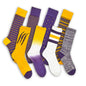Gold / Purple Mixed Socks 8 Pack DeadSoxy