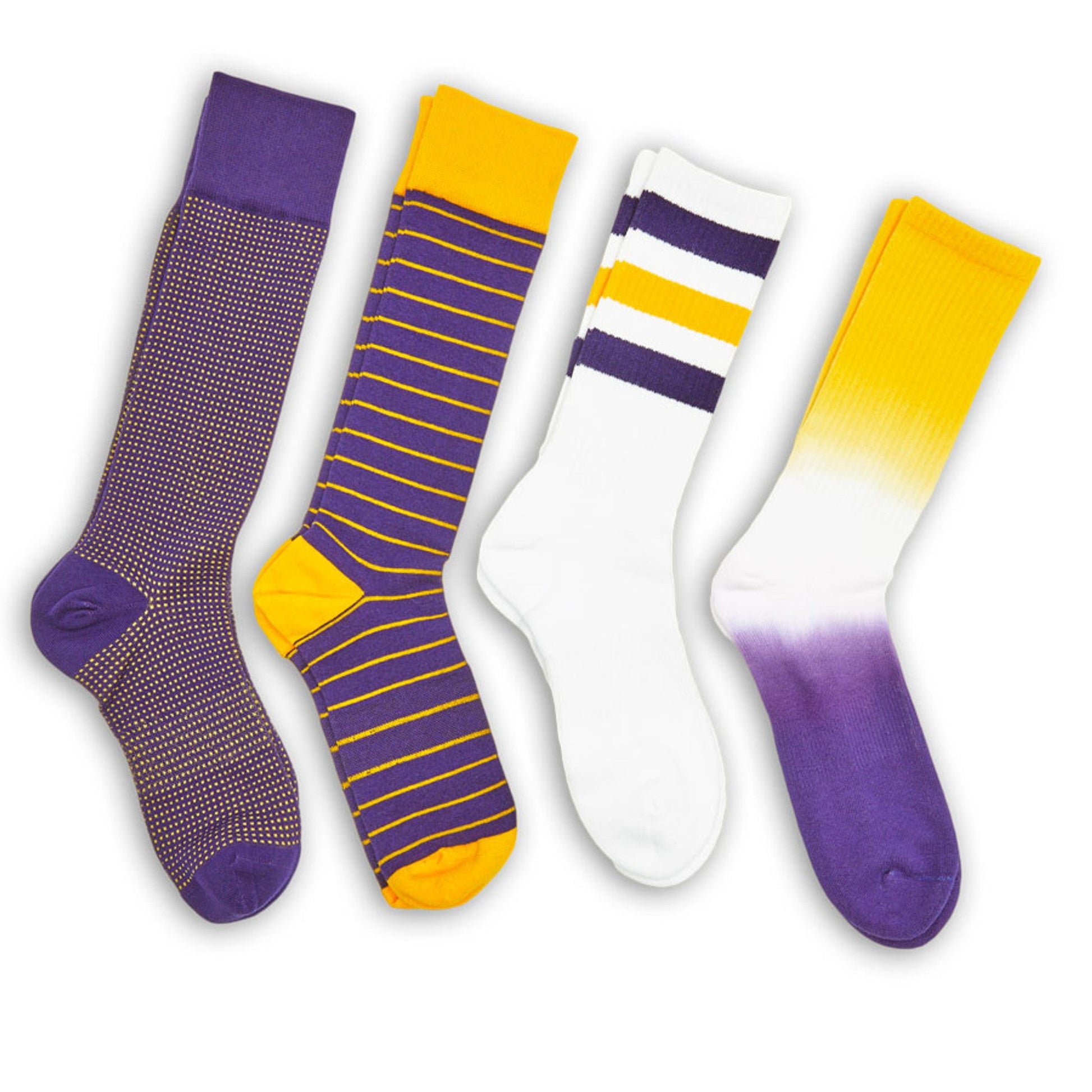 Purple / Gold Mixed Socks 4 Pack -A DeadSoxy