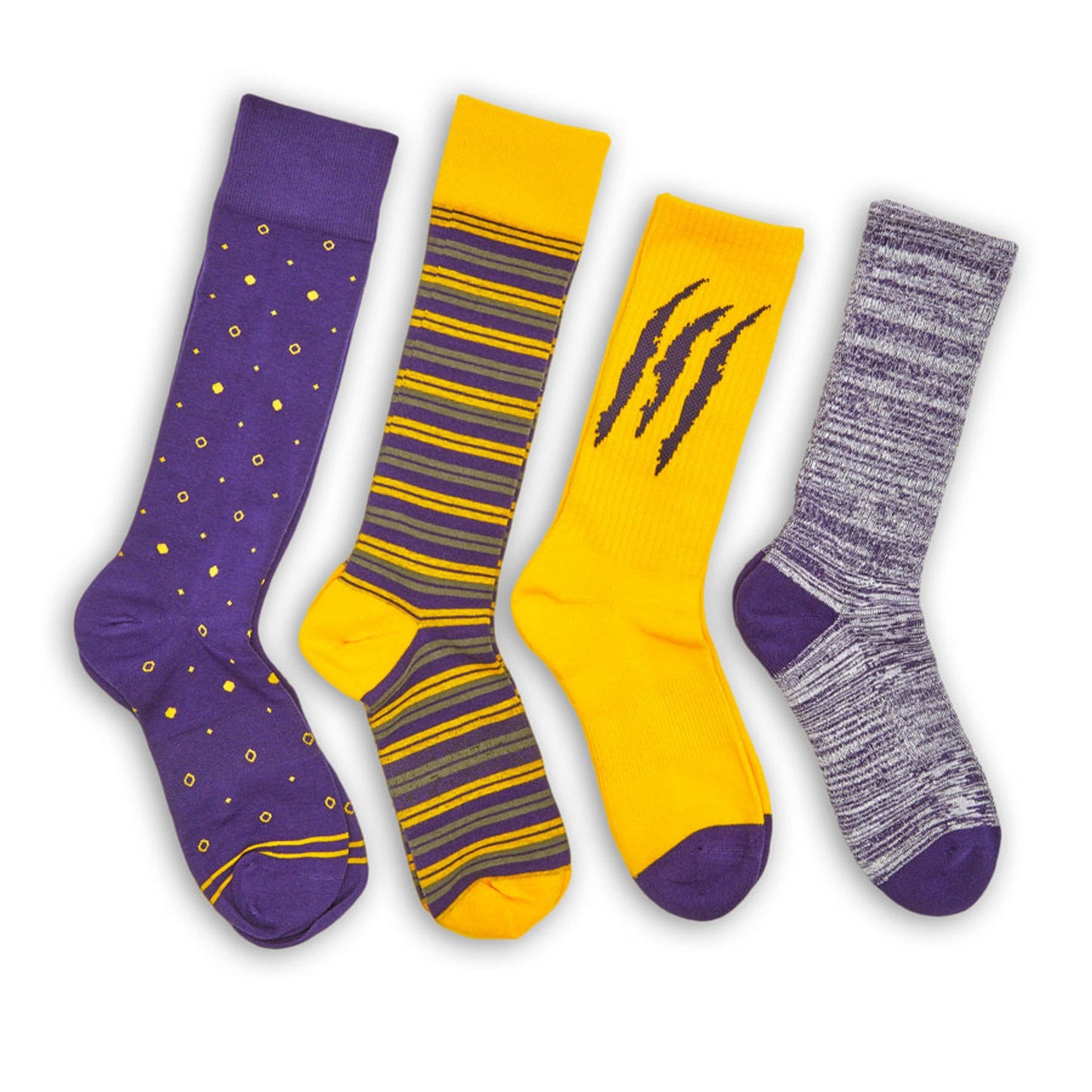 Gold / Purple Mixed Socks 4 Pack -B DeadSoxy