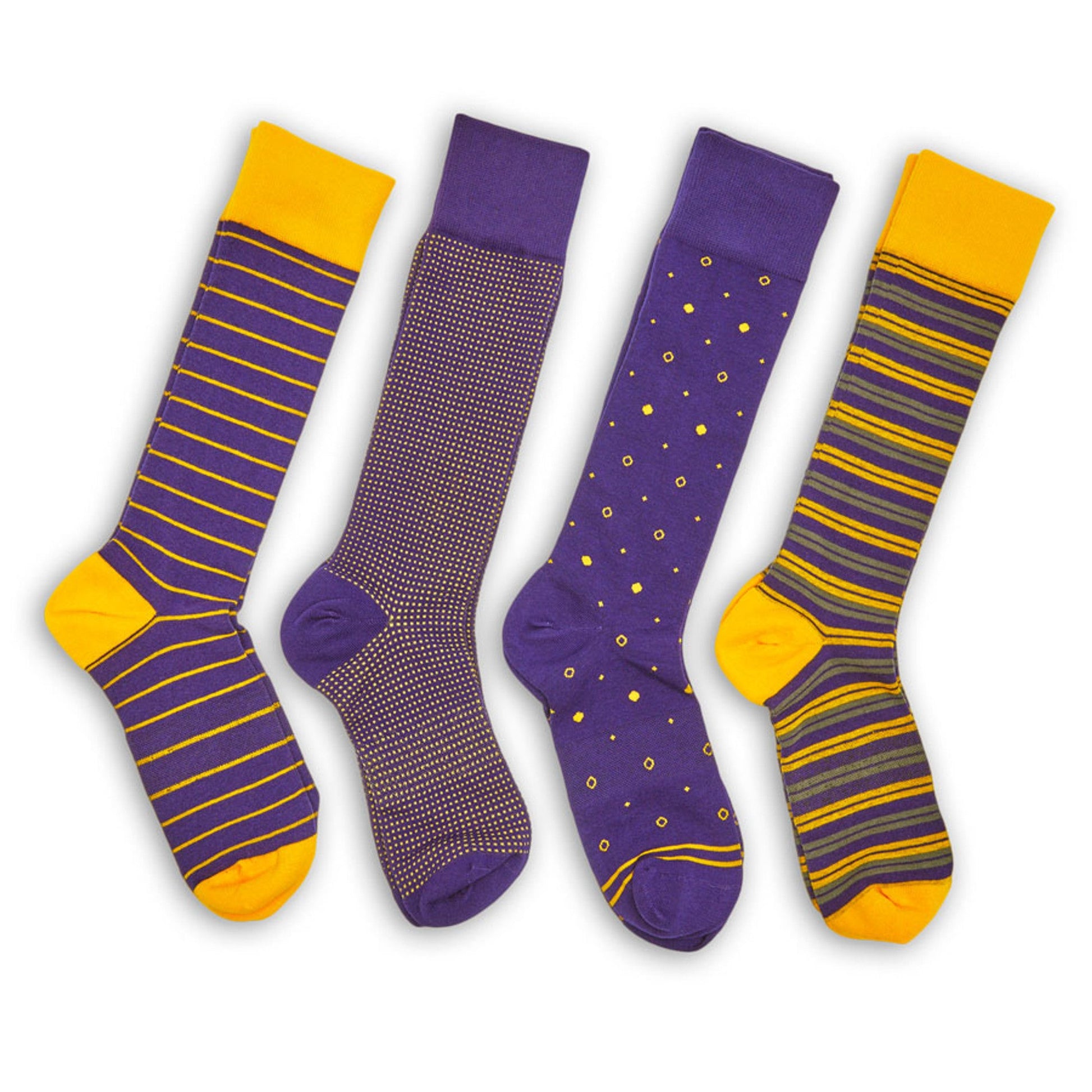 Gold / Purple Mixed Socks 8 Pack DeadSoxy