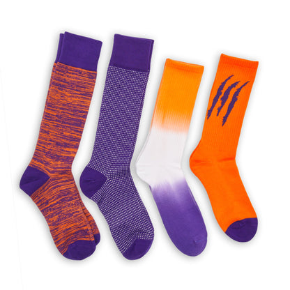 Purple / Orange Mixed Socks 4 Pack-A DeadSoxy