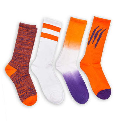 Purple / Orange Casual Socks 4 Pack DeadSoxy