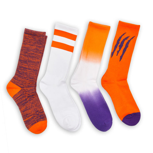 Purple / Orange Casual Socks 4 Pack DeadSoxy