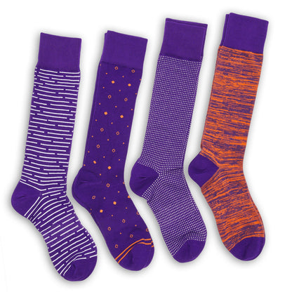 Purple / Orange Dress Socks 4 Pack DeadSoxy