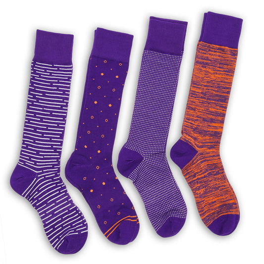 Purple / Orange Dress Socks 4 Pack DeadSoxy