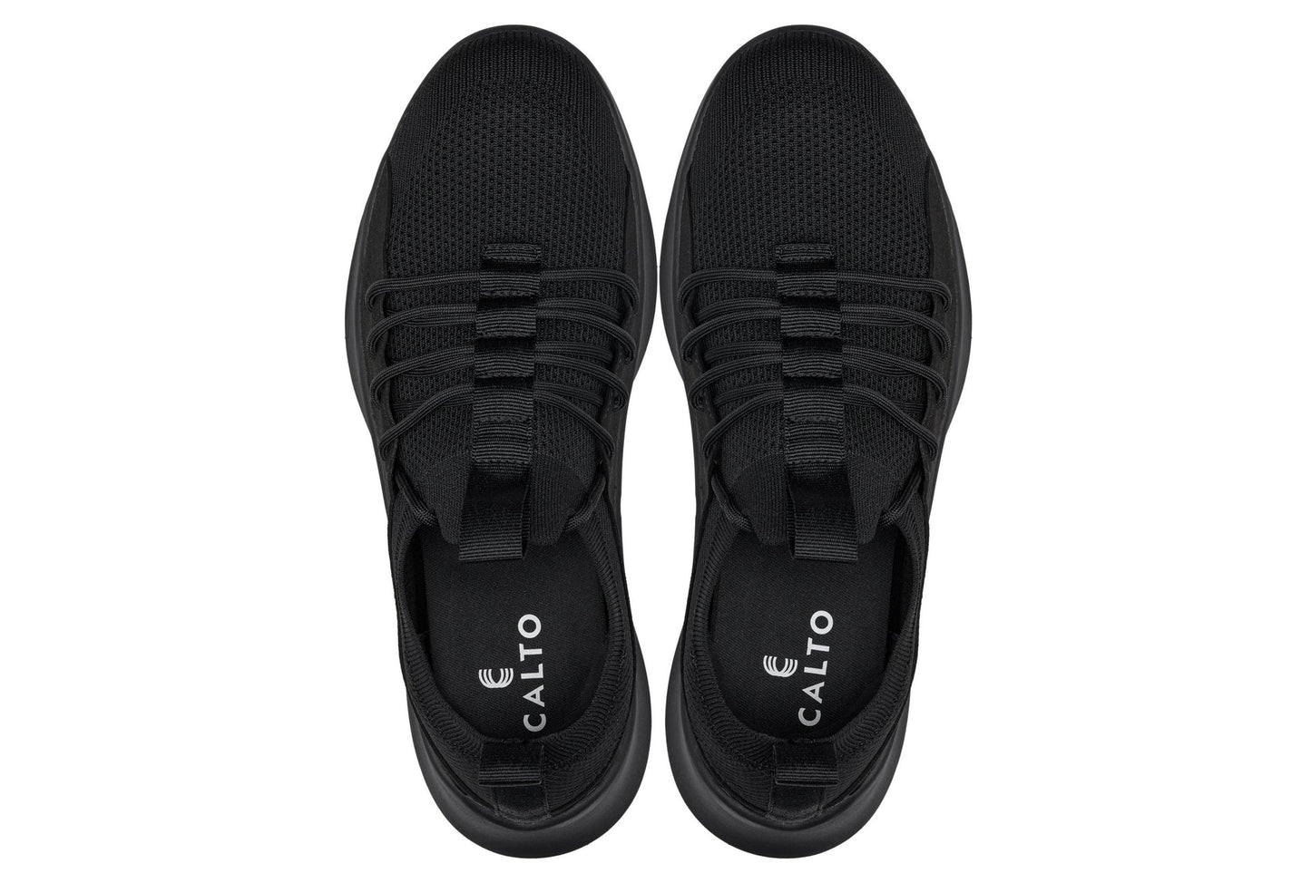 CALTO - Q130 - 2.4 Inches Taller (Black/Black Sole) - Ultra Lightweight Sneakers Tallmenshoes.com