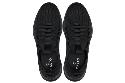 CALTO - Q130 - 2.4 Inches Taller (Black/Black Sole) - Ultra Lightweight Sneakers Tallmenshoes.com