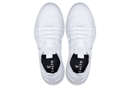 CALTO - Q131 - 2.4 Inches Taller (Off-White/White Sole) - Ultra Lightweight Sneakers Tallmenshoes.com