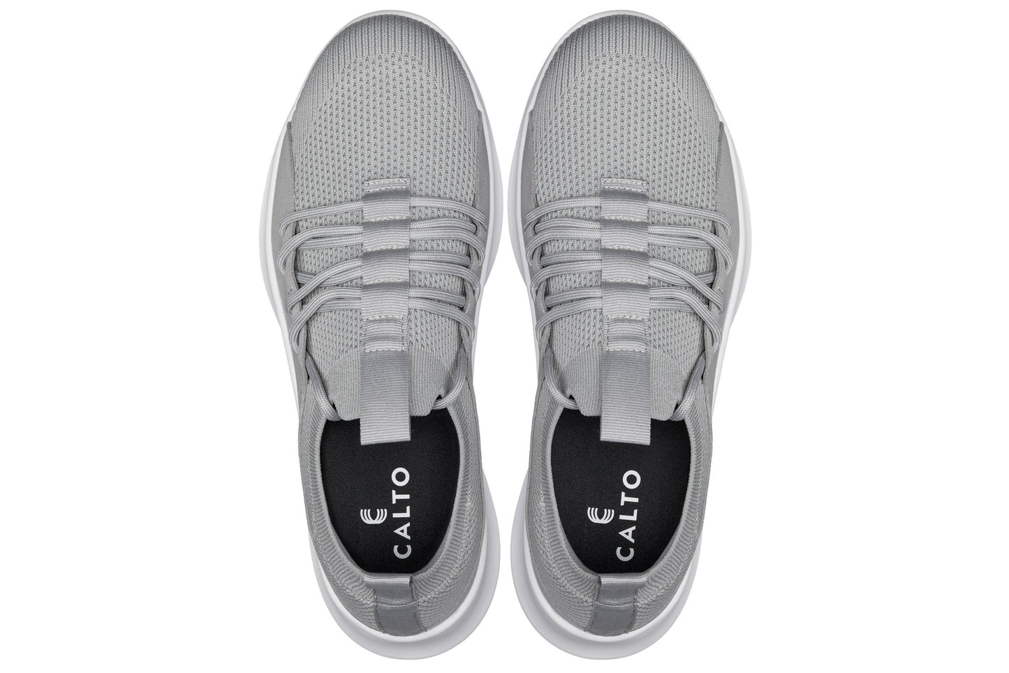 CALTO - Q134 - 2.4 Inches Taller (Light Gray/White Sole) - Ultra Lightweight Sneakers