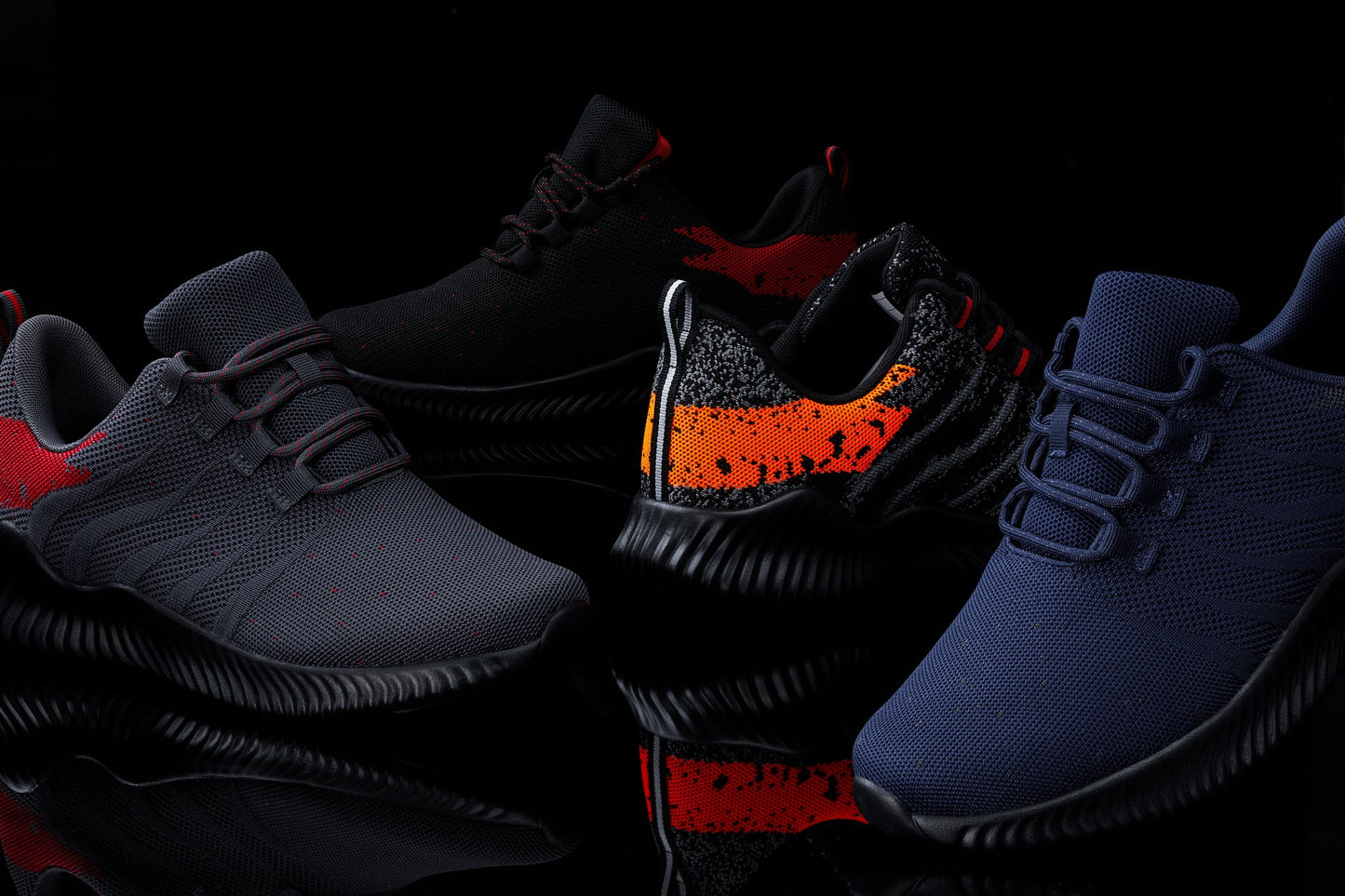 CALTO - Q218 - 2.8 Inches Taller (Grey/Red) - Ultra Lightweight Tallmenshoes.com