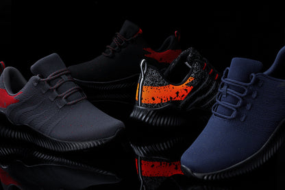 CALTO - Q218 - 2.8 Inches Taller (Grey/Red) - Ultra Lightweight Tallmenshoes.com