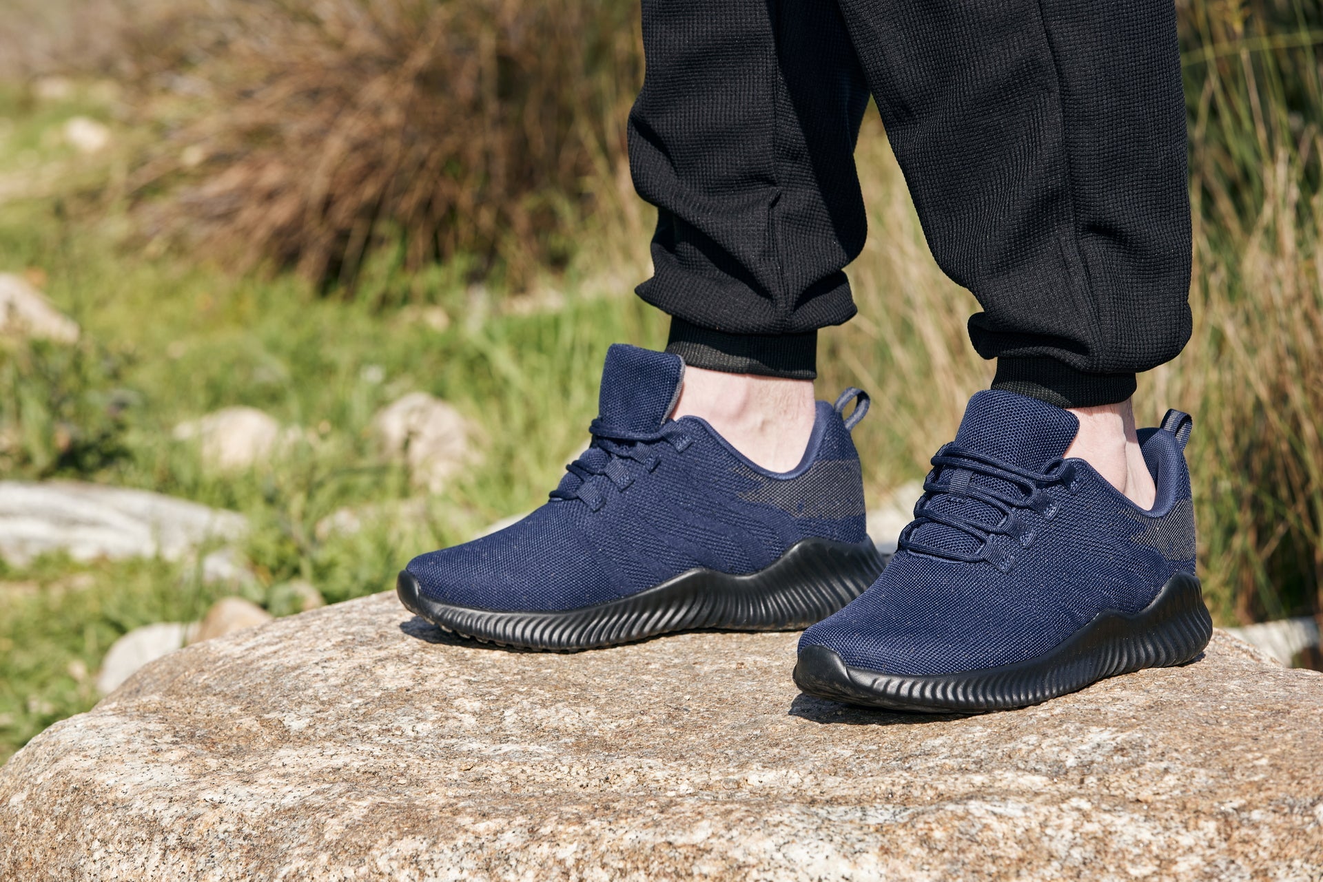 CALTO - Q217 - 2.8 Inches Taller (Navy/Grey) - Ultra Lightweight Tallmenshoes.com