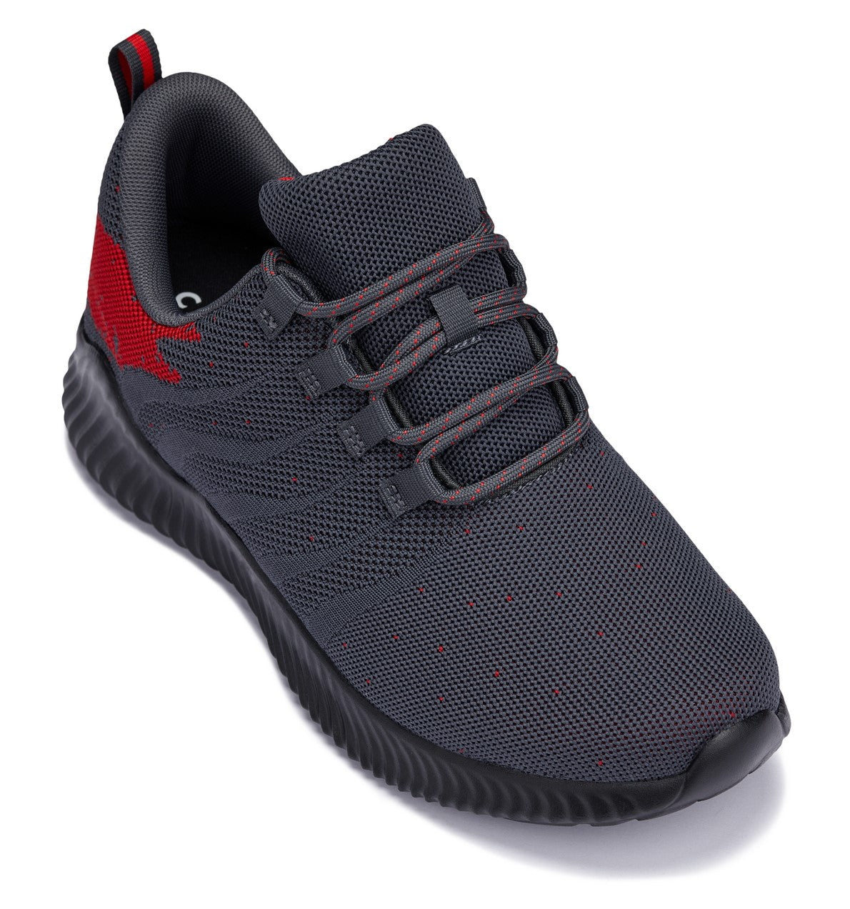CALTO - Q218 - 2.8 Inches Taller (Grey/Red) - Ultra Lightweight Tallmenshoes.com