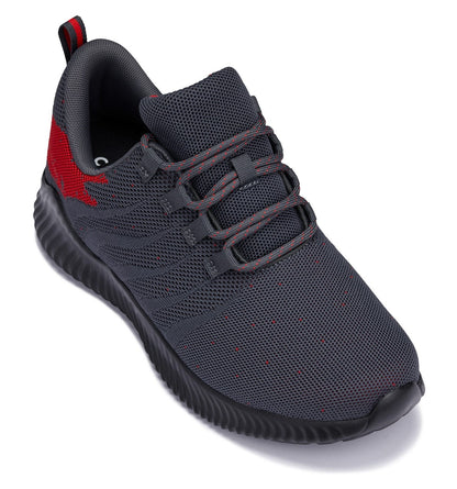CALTO - Q218 - 2.8 Inches Taller (Grey/Red) - Ultra Lightweight Tallmenshoes.com
